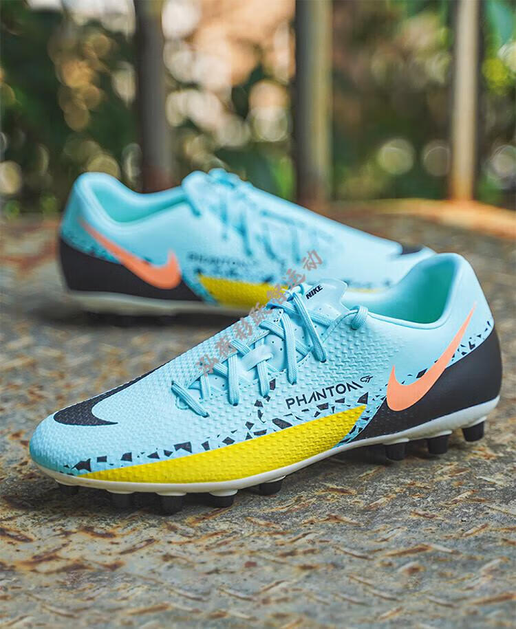 nike耐克2fphantom gt2中端ag短钉2ftf碎钉人草男足球鞋男 冰川蓝mg短