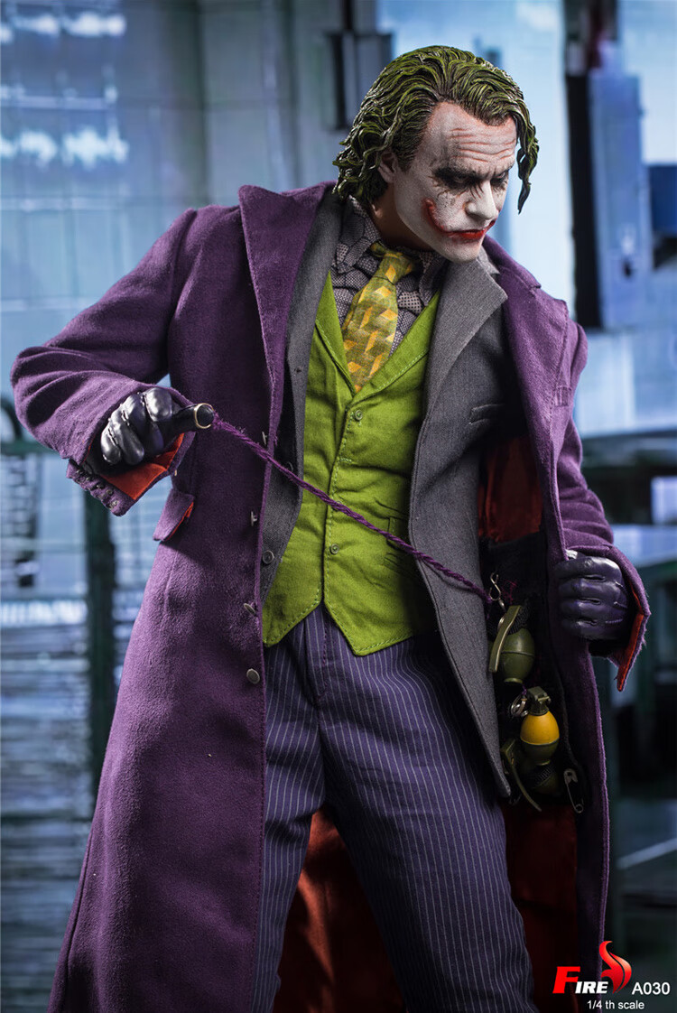 queenstudios小丑蝙蝠侠黑暗骑士1/4希斯莱杰joker关节可动人偶 全新