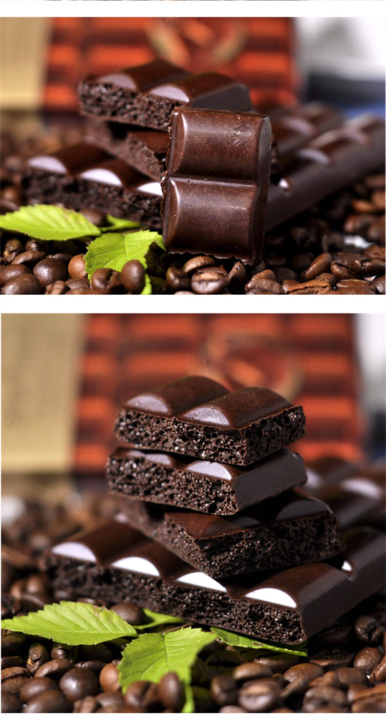 白巧克力俄罗斯气泡黑巧克力90g4块组合榛子味白气泡巧克力