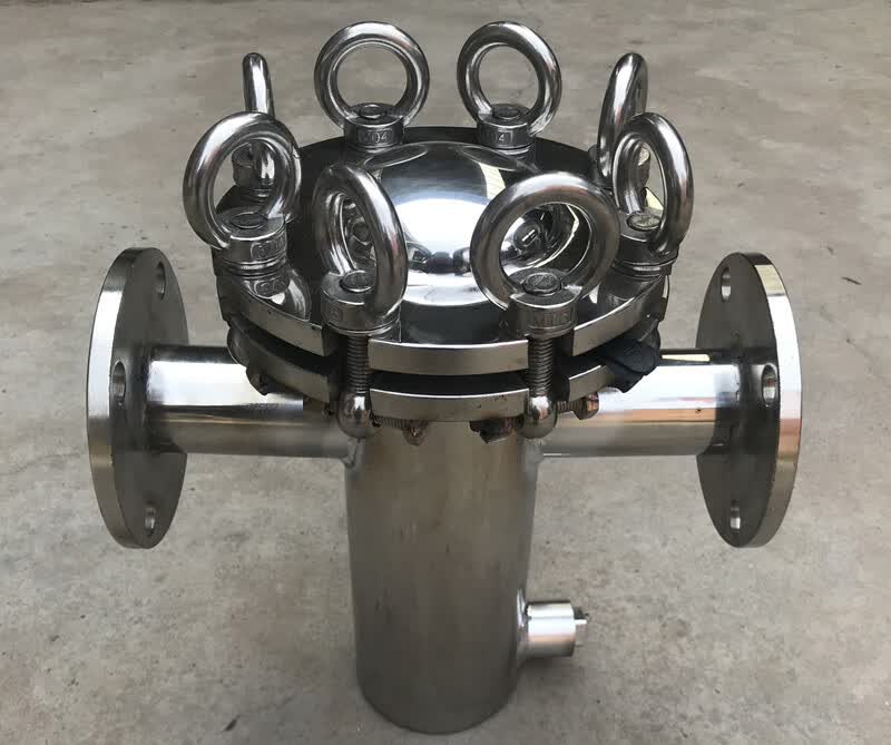 不锈钢蓝篮式过滤器直通快开式法兰管道滤污器工业污水井水除污器