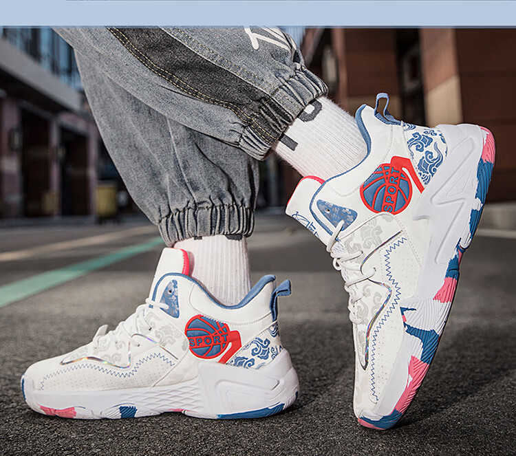 apl篮球鞋弹簧 篮球鞋男高帮战靴透气防滑耐磨减震学生球鞋全青年运动