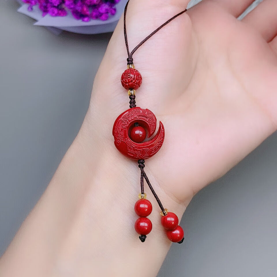 天然朱砂吊坠925银镀金紫金砂葫芦竹节送女友本命年生日礼物朱砂时来