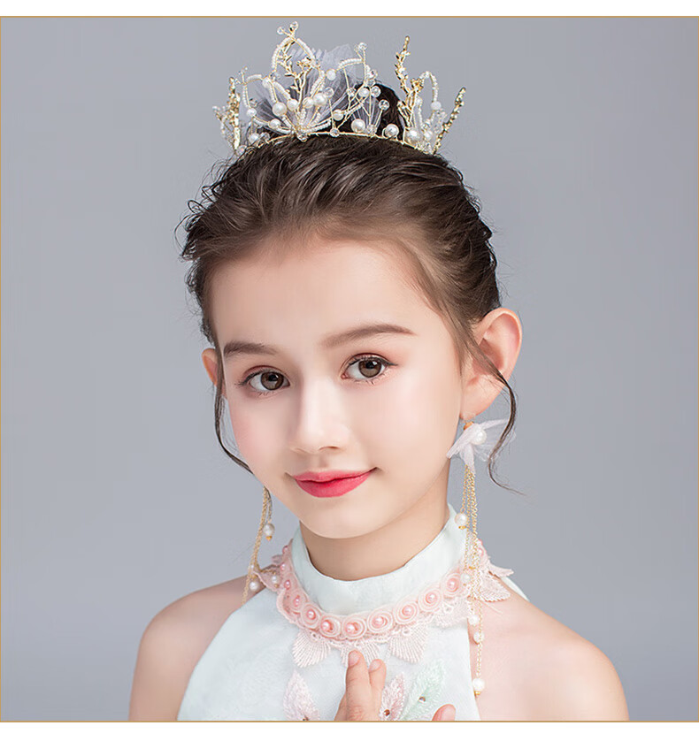皇冠头饰儿童韩版公主可爱小女孩生日王冠女童头冠走秀发箍发饰品aa