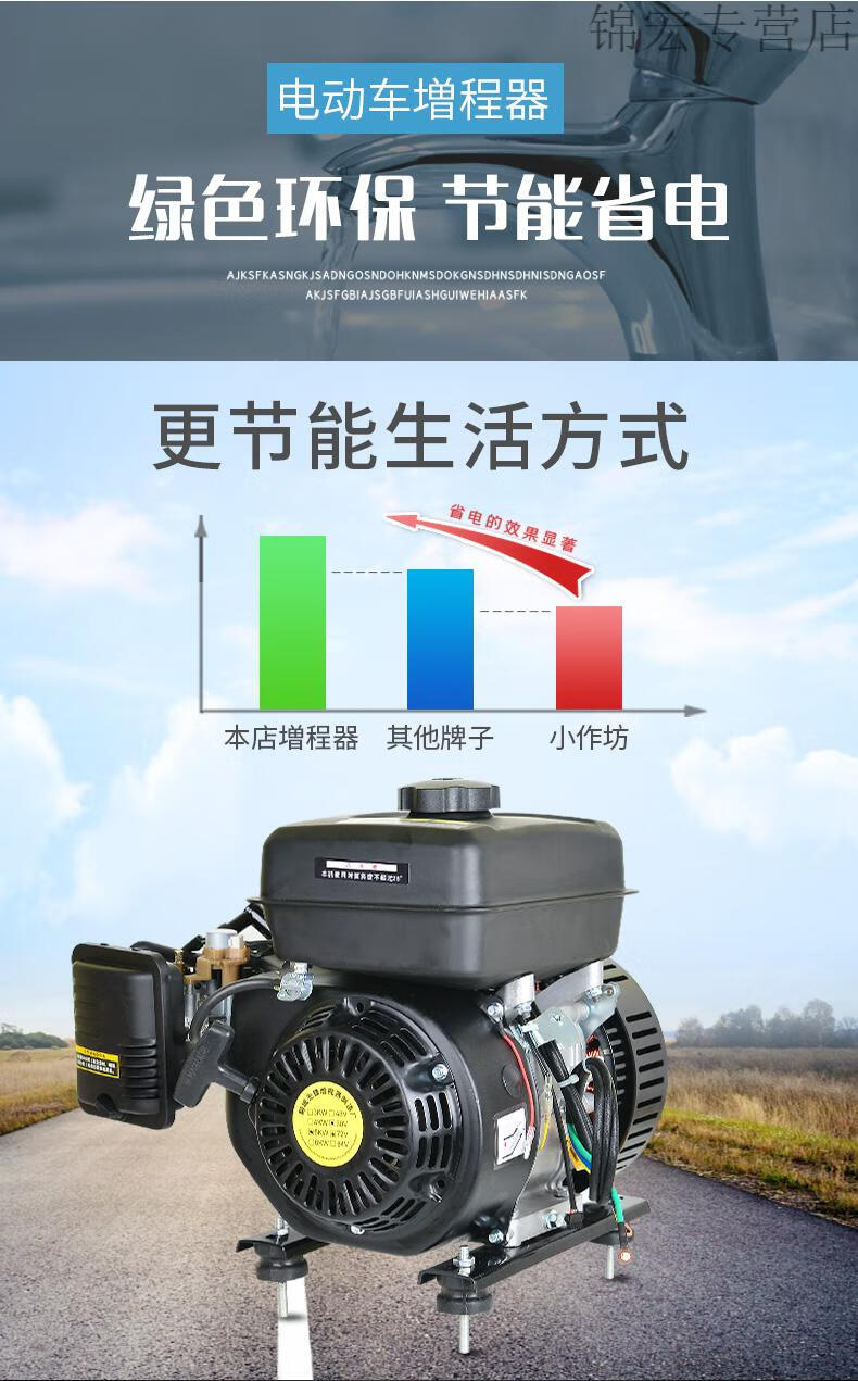 增程器大功率5000w48v60v72v小型全智能自动内置变频发电机智能3000w
