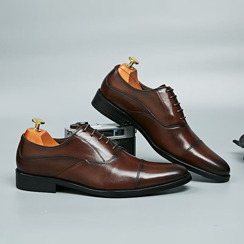 新上市品质保障品质保障新款欧版男士英伦尖头牛皮鞋牛皮商务男鞋正装
