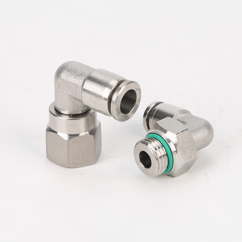 气动plf内丝直角接头 不锈钢气动快插弯头 正宗304气管接头 10-03