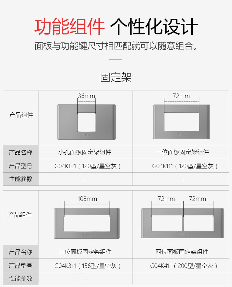 118型开关插座电视网络模块墙壁电源usb五孔带开关暗装【底盒需要另拍