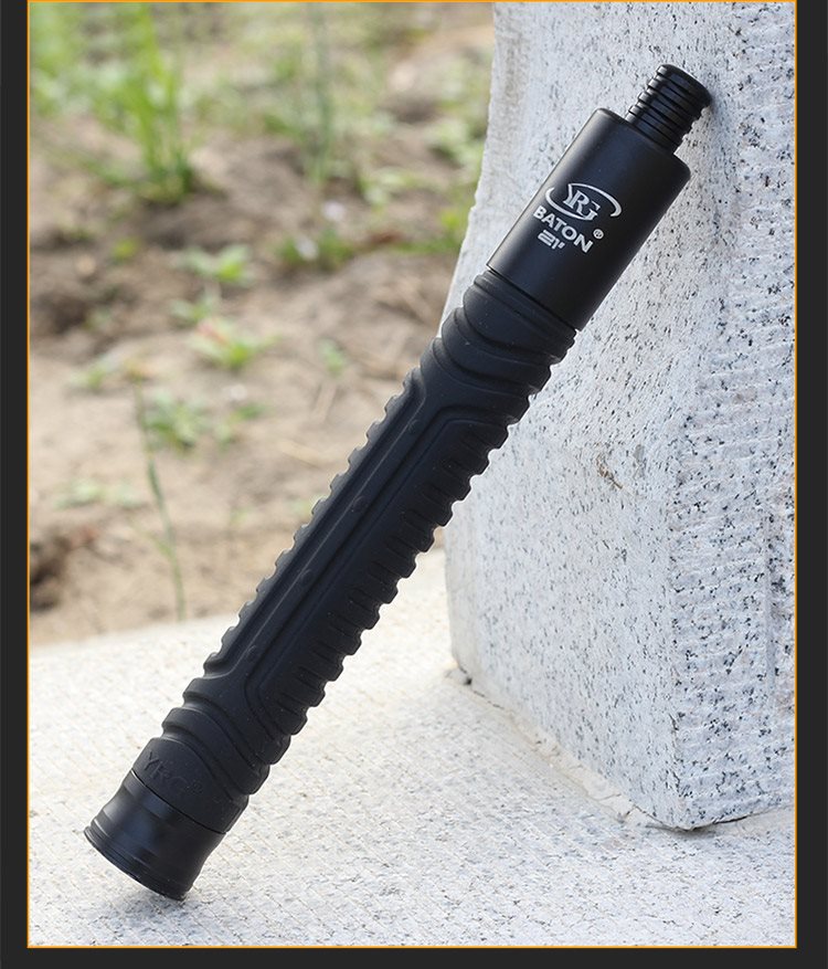 yrg机械伸缩棍战术甩棍重机轻机棒防身甩棒防狼神器三节车载防身甩棍