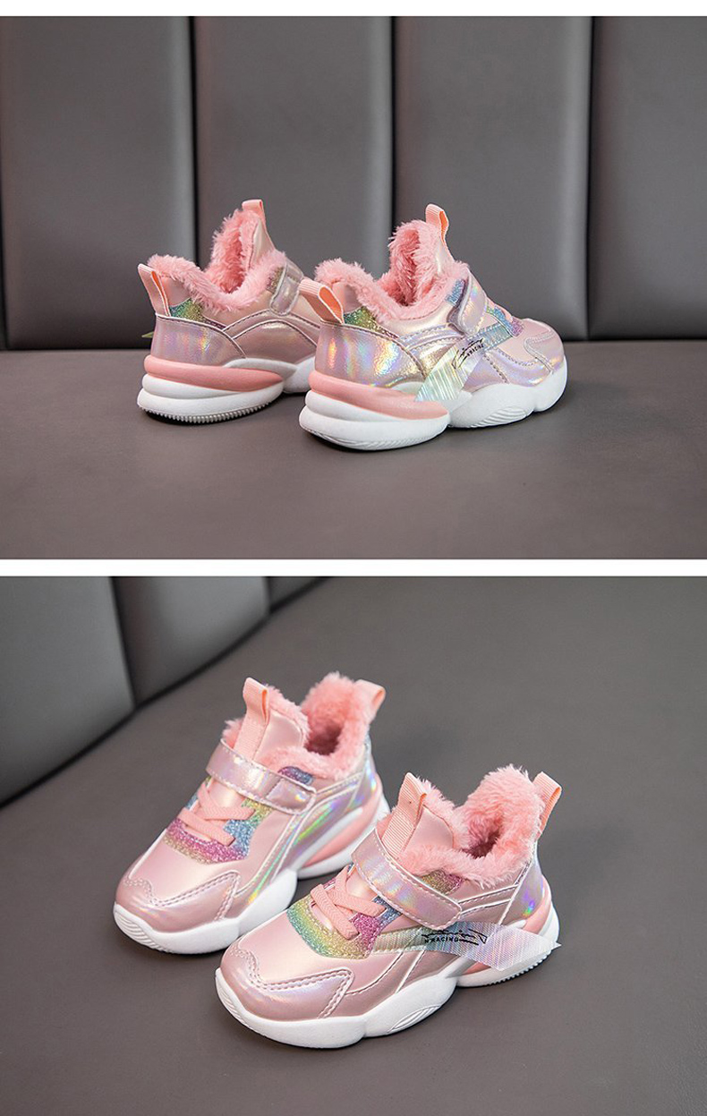 fashion女童运动鞋2020秋冬新款软底加绒鞋女孩保暖棉鞋儿童运动鞋女