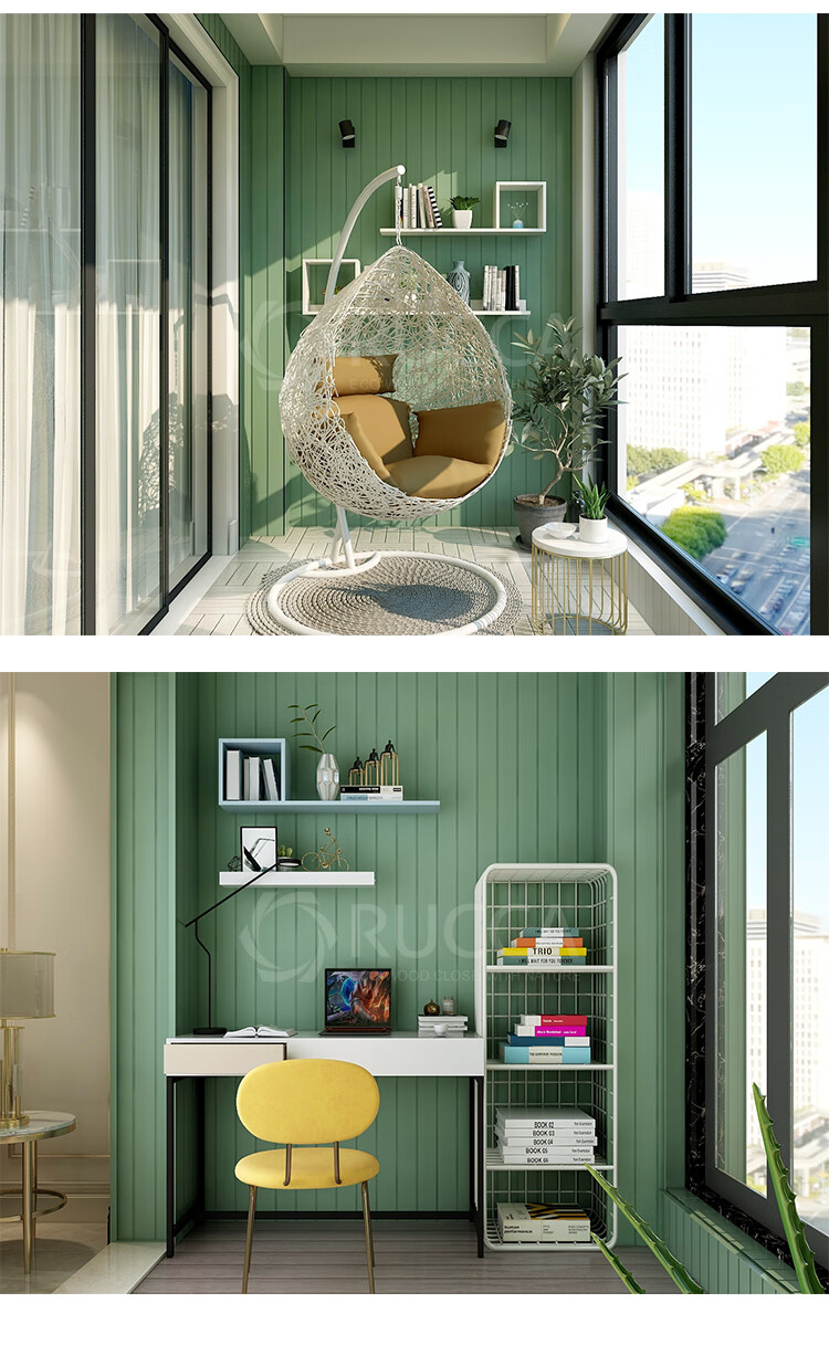 木85平面板阳台护墙板墙裙天花吊顶装饰背景墙防水绿可木 苹果木色