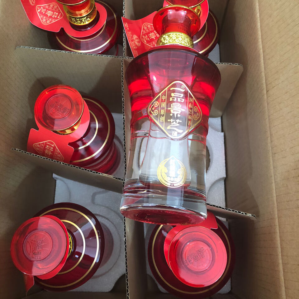 辉导 一品景芝红淡雅芝麻香型52度500ml光瓶整箱6瓶婚宴装 52度红淡雅