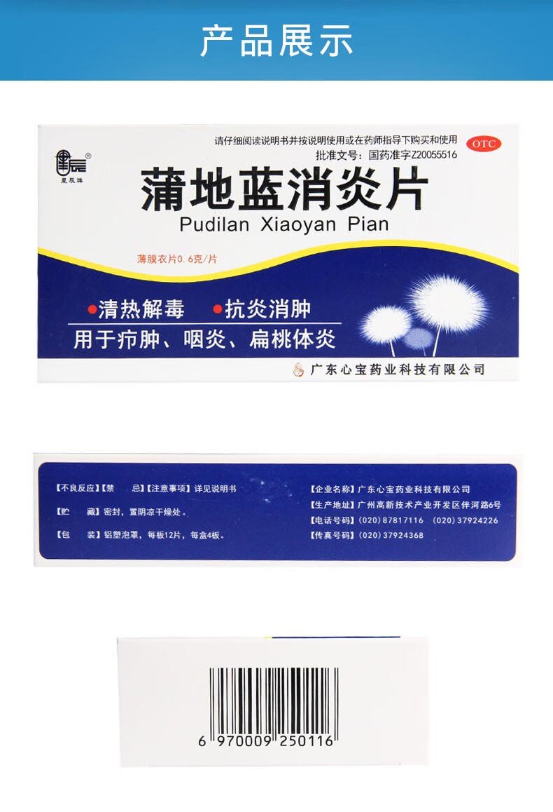 星辰 蒲地蓝消炎片 0.6g*48片 5盒装