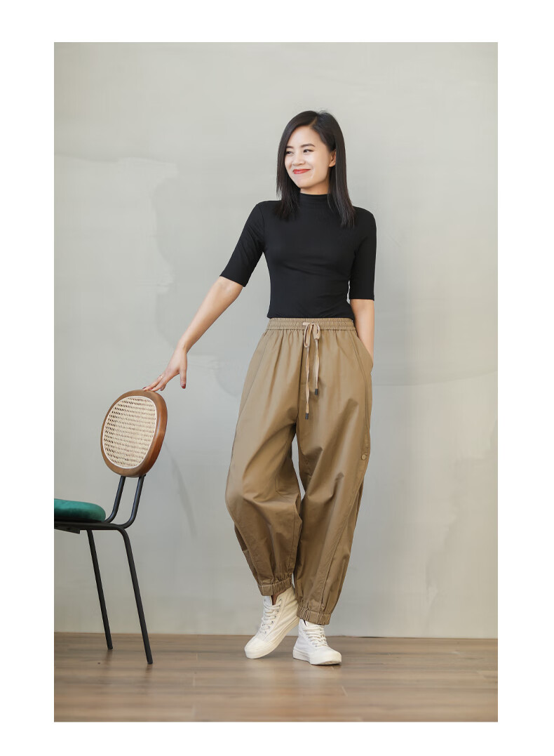 夏天女士灯笼裤加肥加大春夏季大号码胖妹裤子亚麻日系工装哈伦裤女