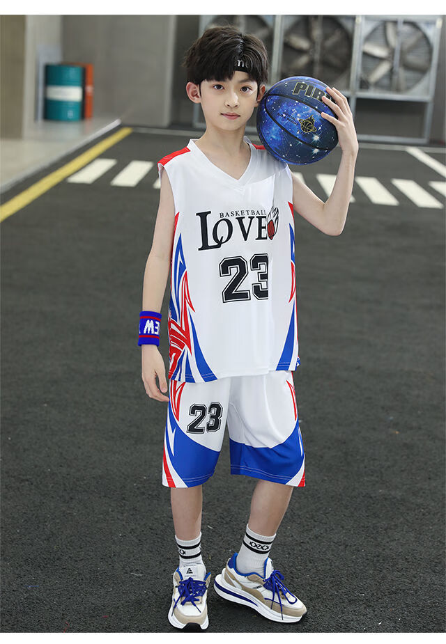 男童背心套装夏儿童篮球服最季球衣615岁中大童运动速干衣23号球衣潮