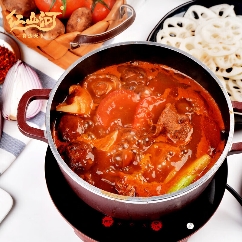 红山河赛大厨番茄火锅底料220g酸香浓汤不辣番茄鱼调料包商用汤料220g