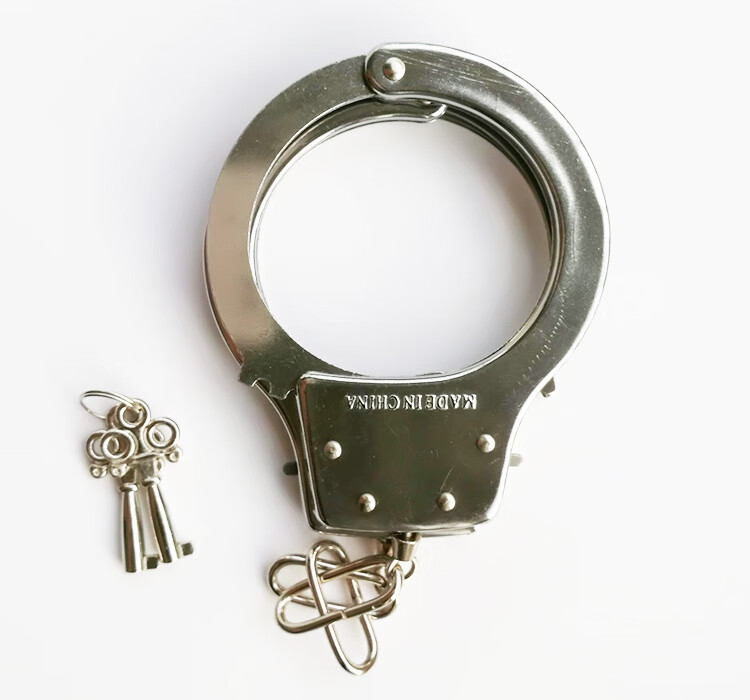 手铐警察真剧本杀道具铁质道具表演道具加厚暗锁开