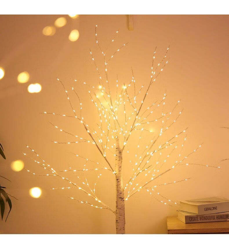 欣皇家居优选北欧风萤火虫树灯客厅卧室白桦树灯家居网红发光树床头