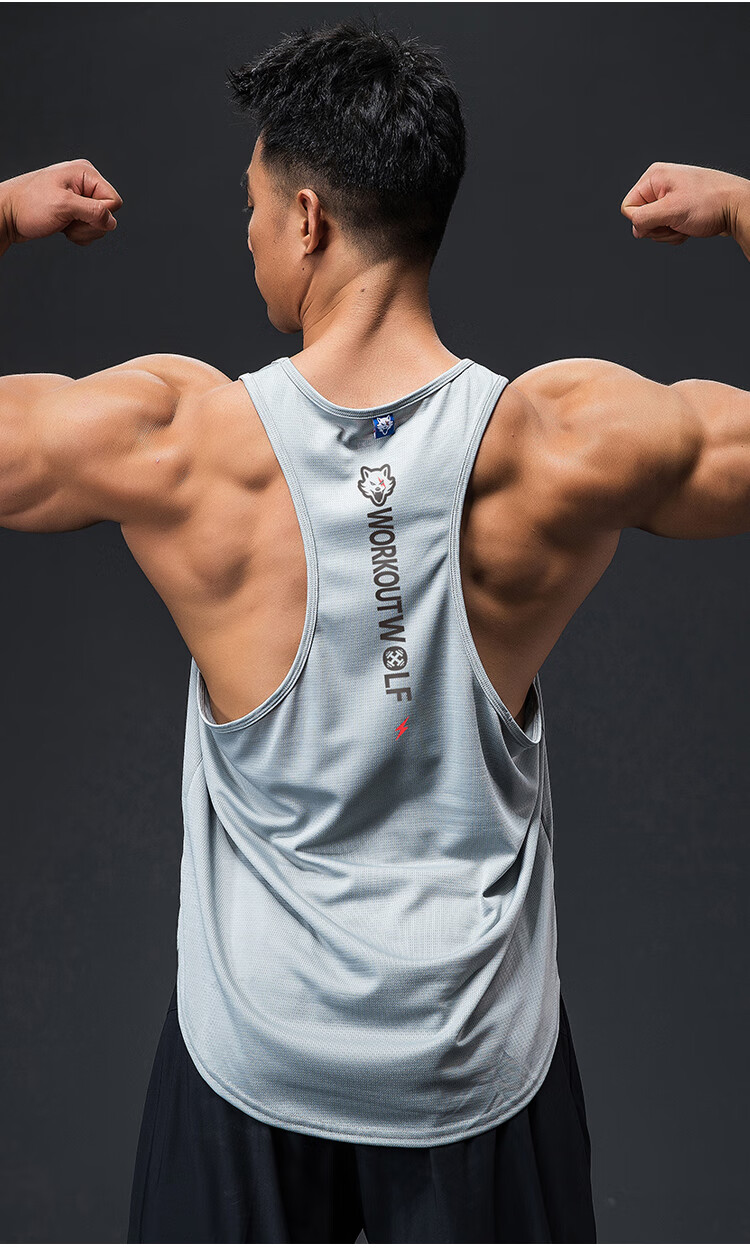 新品工字背心男潮男健身坎肩宽松无袖工字跑步运动背心健身衣服男训练