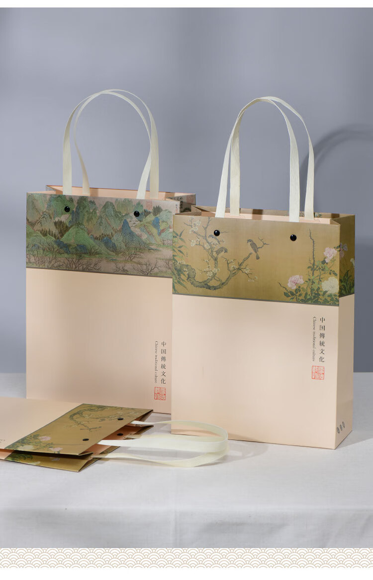 中国风礼品袋纸袋定制茶叶手提袋烘焙礼品袋打包袋 《桃园春卷》28.