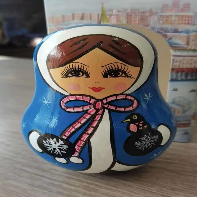 80年代怀旧不倒翁 洋品多儿童套娃不倒翁木质响铃生日礼物玩具俄罗斯