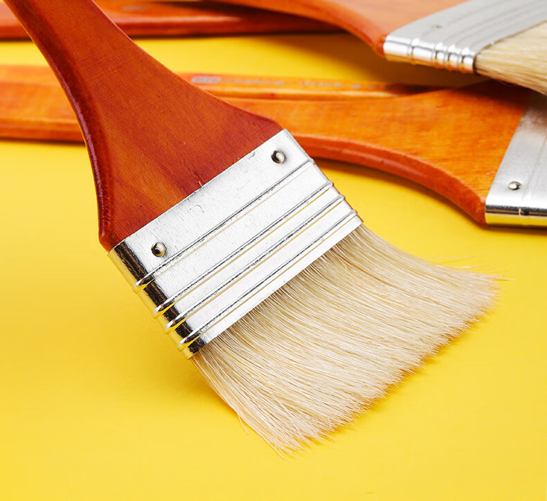 b116油画刷猪鬃硬毛刷子排笔板刷油漆刷墙绘涂色排刷丙烯笔0号单支