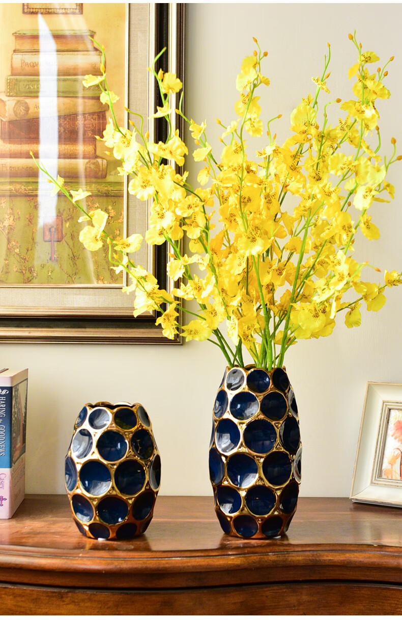 现代轻奢花瓶摆件客厅插花北欧创意简约陶瓷家居干花装饰仿真花艺