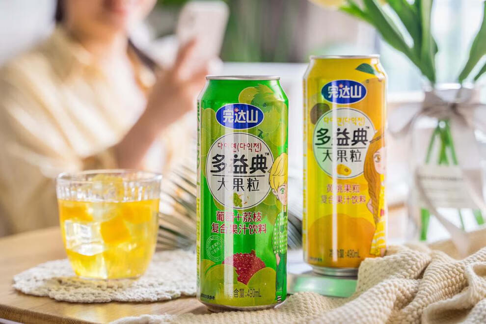 京选美食完达山大果粒果肉果汁葡萄荔枝黄桃味高颜值网红饮料厂家直发
