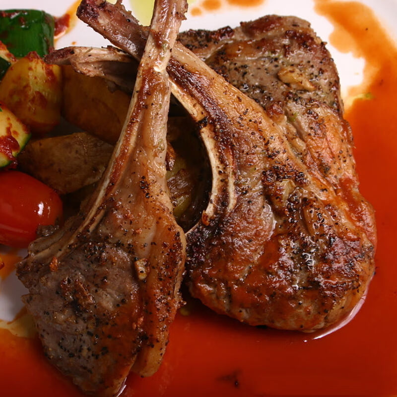 清真法式羊排羊肋排冷冻新鲜羊肉西餐烧烤半成品食材羊扒小切12肋 5斤