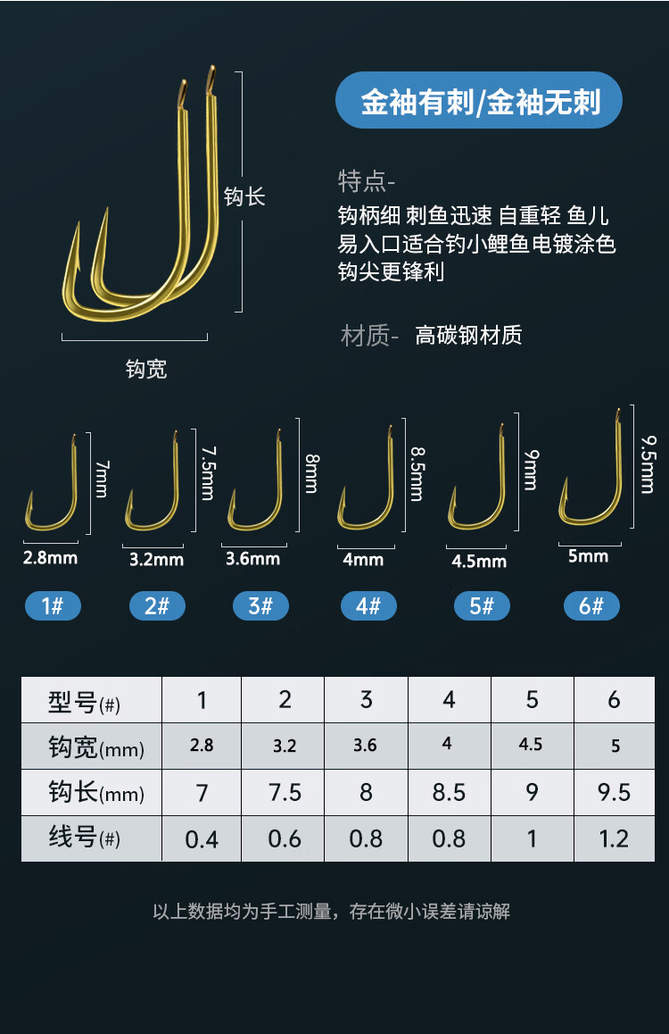 子线双钩绑好子线双钩成品套装钓鱼袖钩全套金海夕赤袖金袖渔具鲫鱼钩
