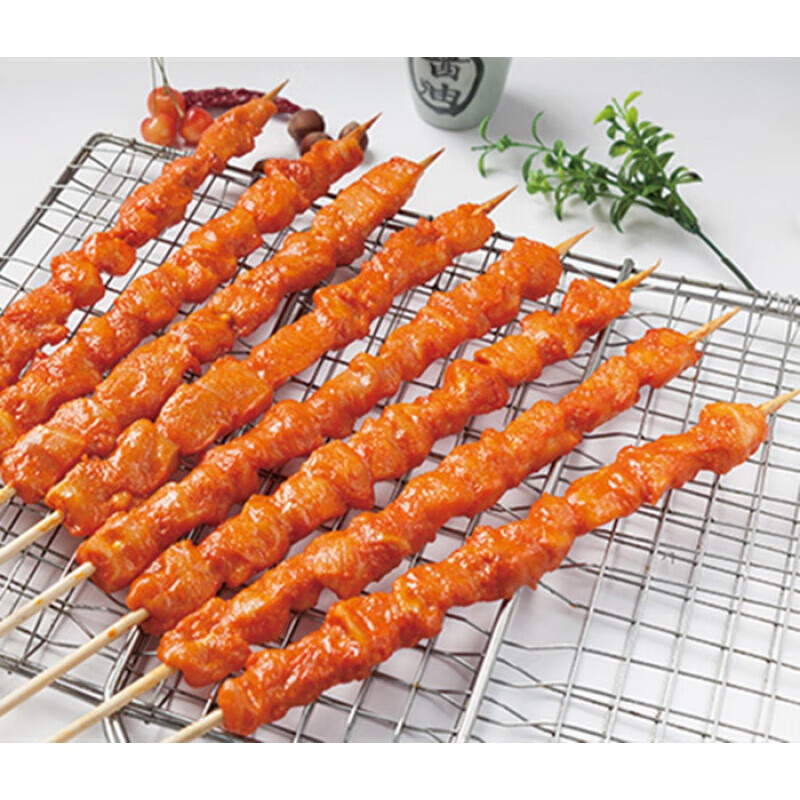 大肉串20串鸡肉串油炸小吃碳烤烧烤铁板调理半成品食材炸串串【图片