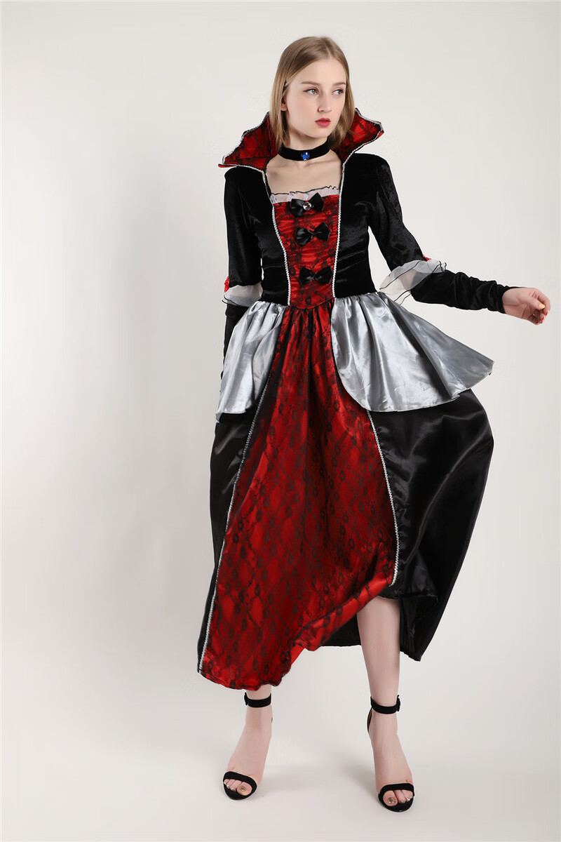 欧洲中世纪服装演出服复古宫廷装英国国王女王后演出服皇后cos巫后