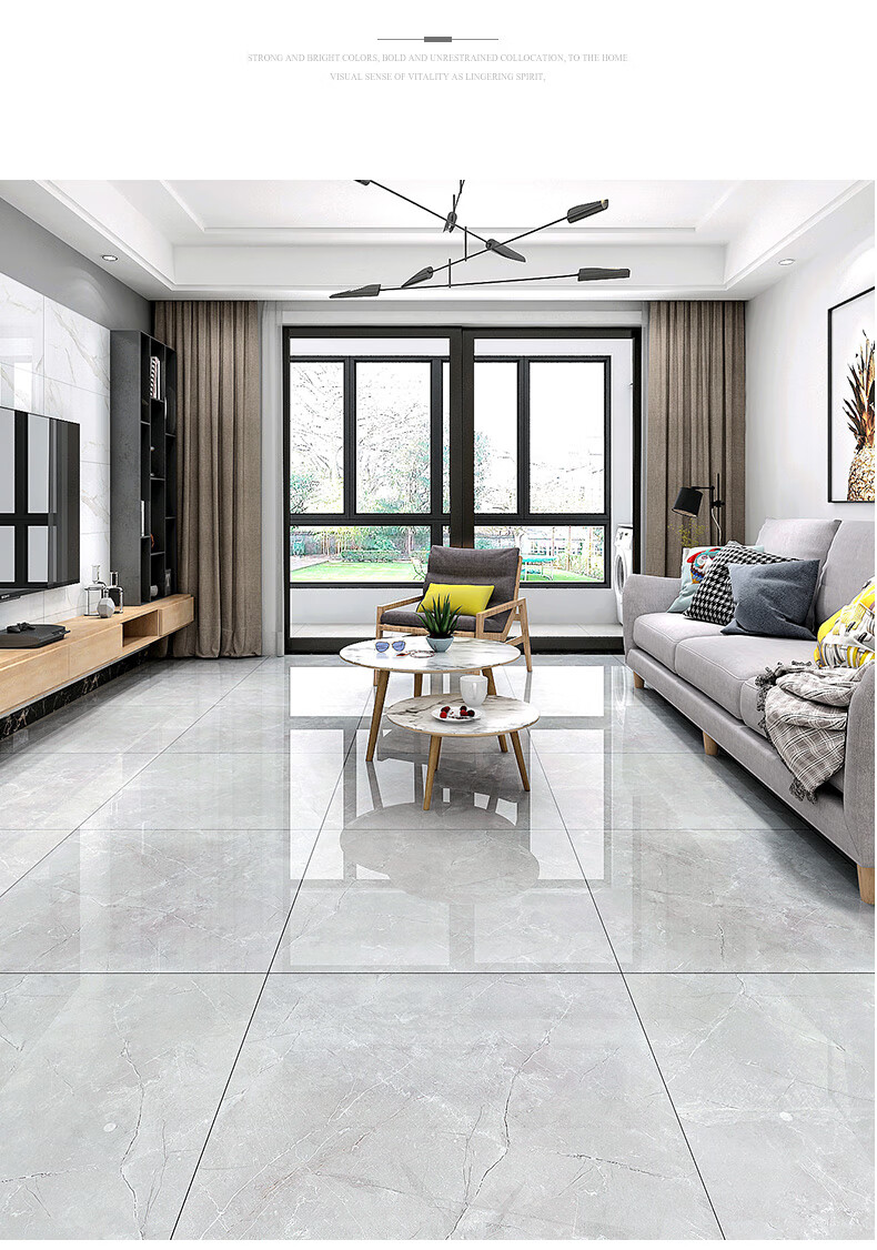 地砖800x800客厅灰色瓷砖新款地板砖现代简约负离子通体大理石 米纳斯