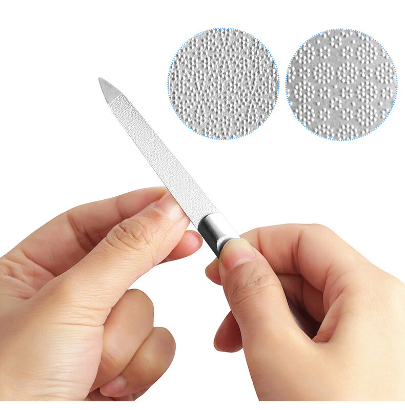 q不锈钢指甲锉条金属美甲工具家用打磨锉刀双面磨指甲搓条锋利修甲