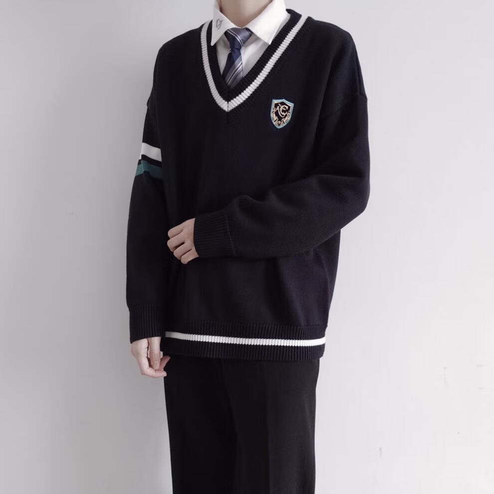 爱洛斯汀堡 jk/dk制服针织长袖v领套头毛衣外套男女秋冬情侣款 星沢高