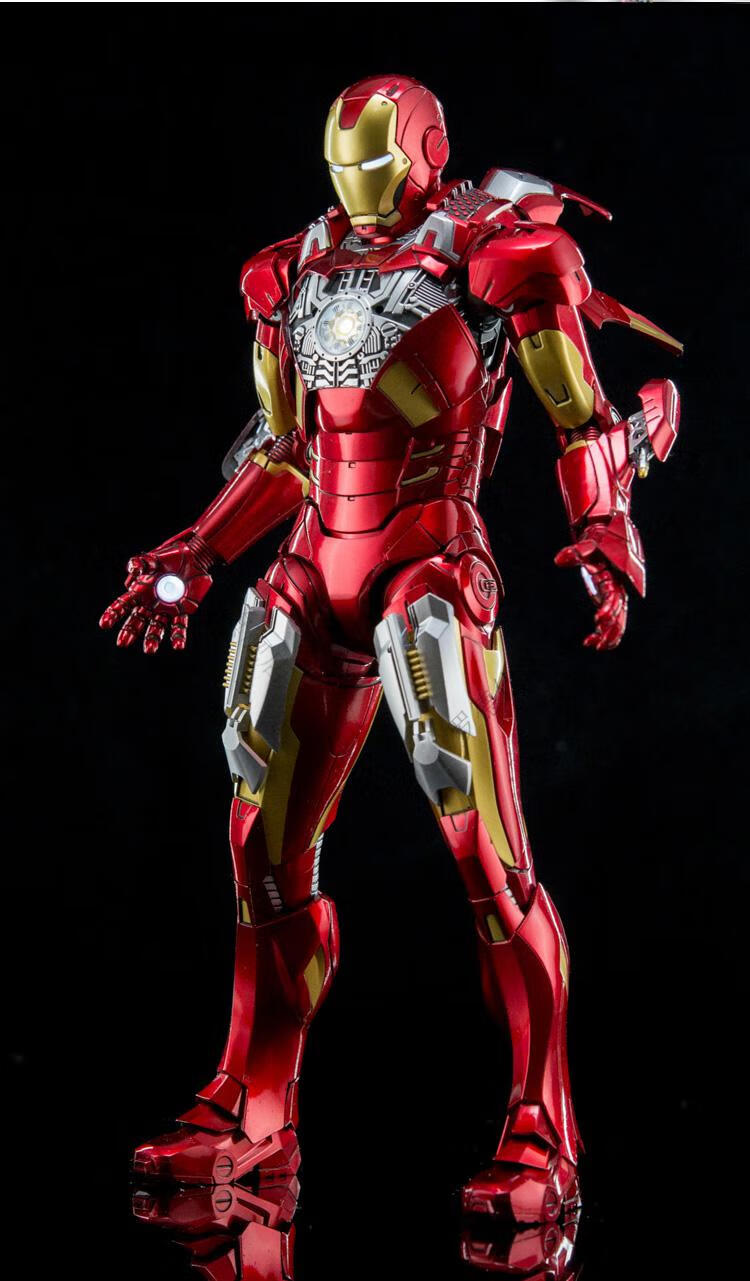 漫威kingarts钢铁侠1/9合金可动发光模型周边现货玩具 mk7钢铁侠