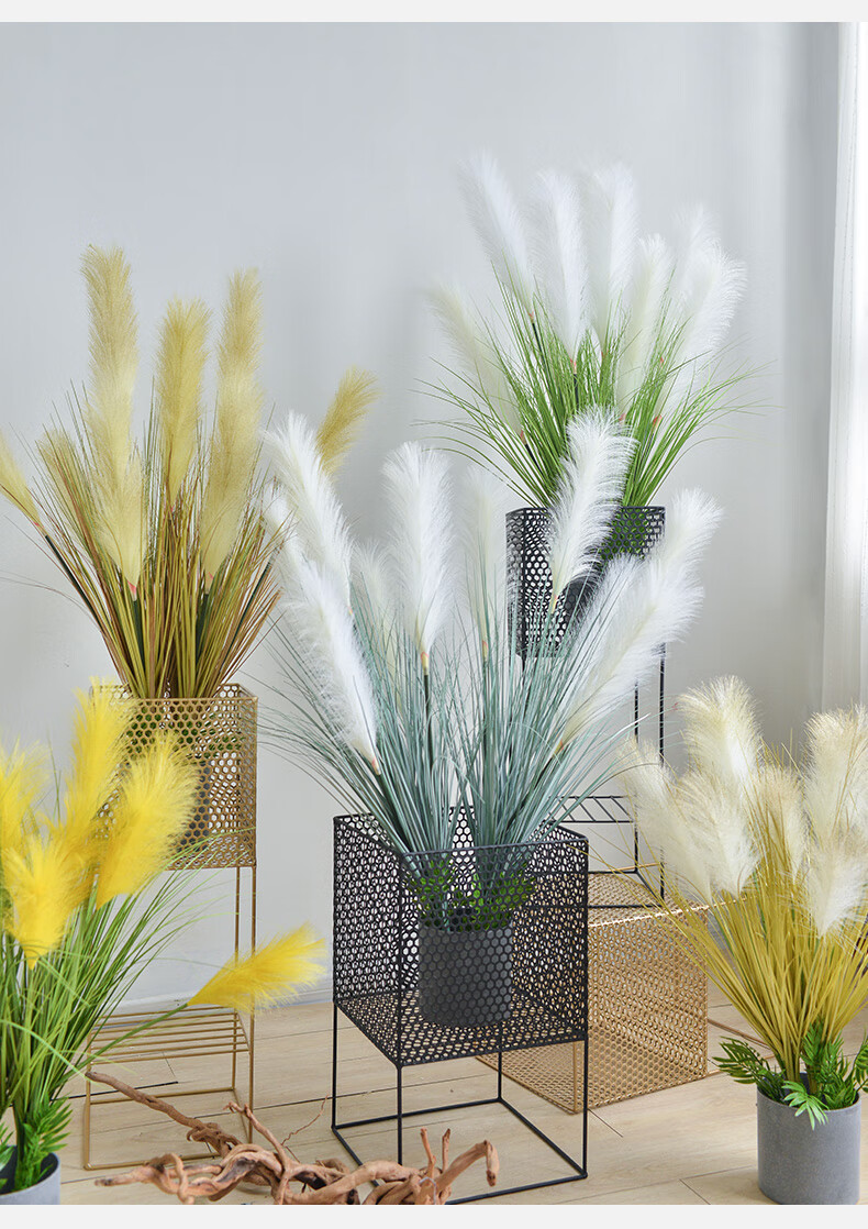 芦苇草现代简约仿真花大芦苇假花装饰花家居室内客厅落地摆设干花植物