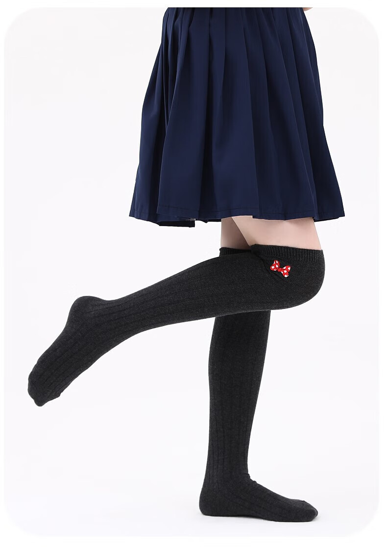 女童长筒袜过膝儿童中筒袜春秋纯长袜女孩高筒袜秋冬过膝盖袜子 白色