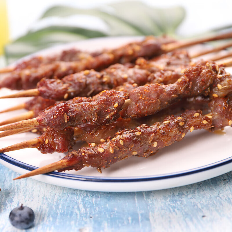 内蒙清真原味牛肉串30串家庭自助烧烤bbq新鲜冷冻半成品烧烤食材