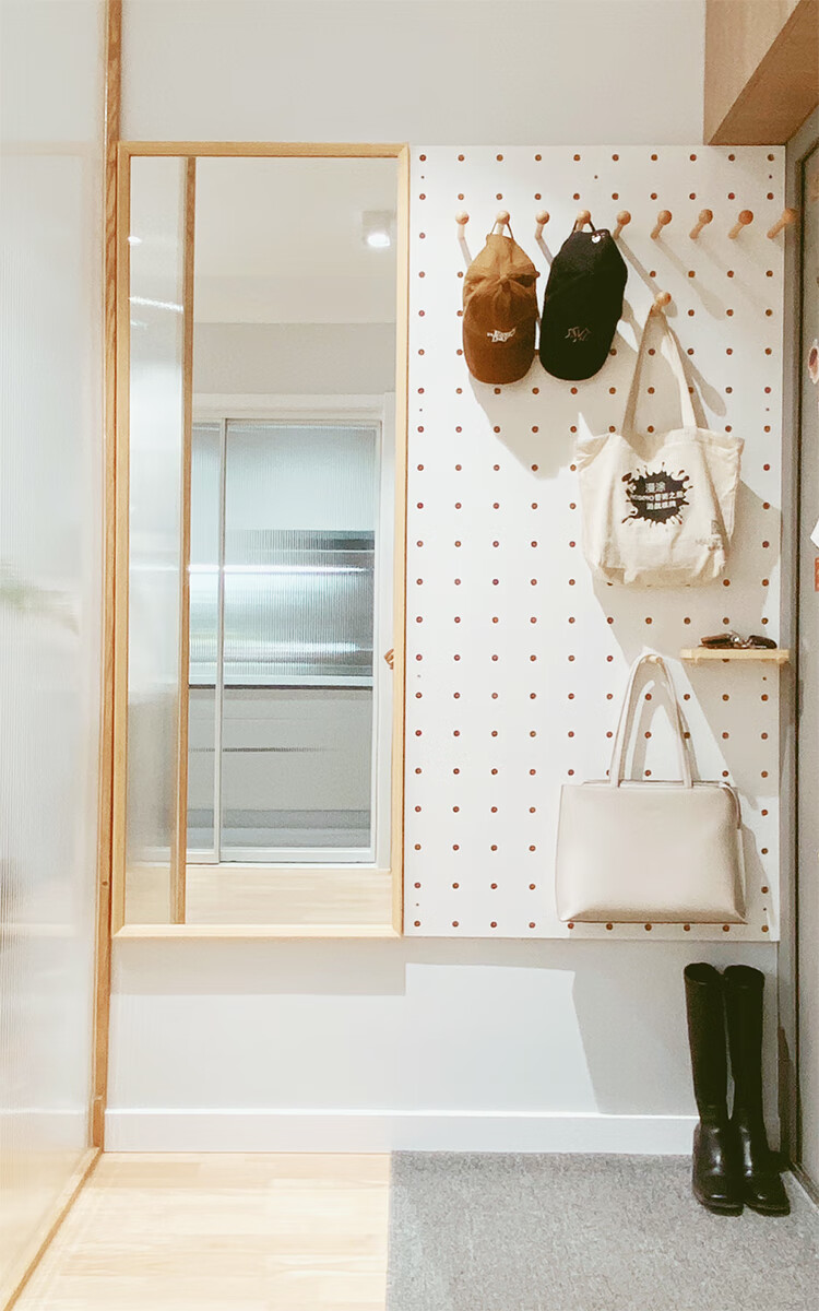 现货速发洞洞板衣帽架北欧实木洞洞板置物架定制墙面上收纳玄关入户