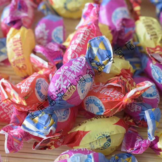 老蓝旗水果糖1000g水果硬糖糖果老式水果味酥糖怀旧零食水果糖 酥皮糖