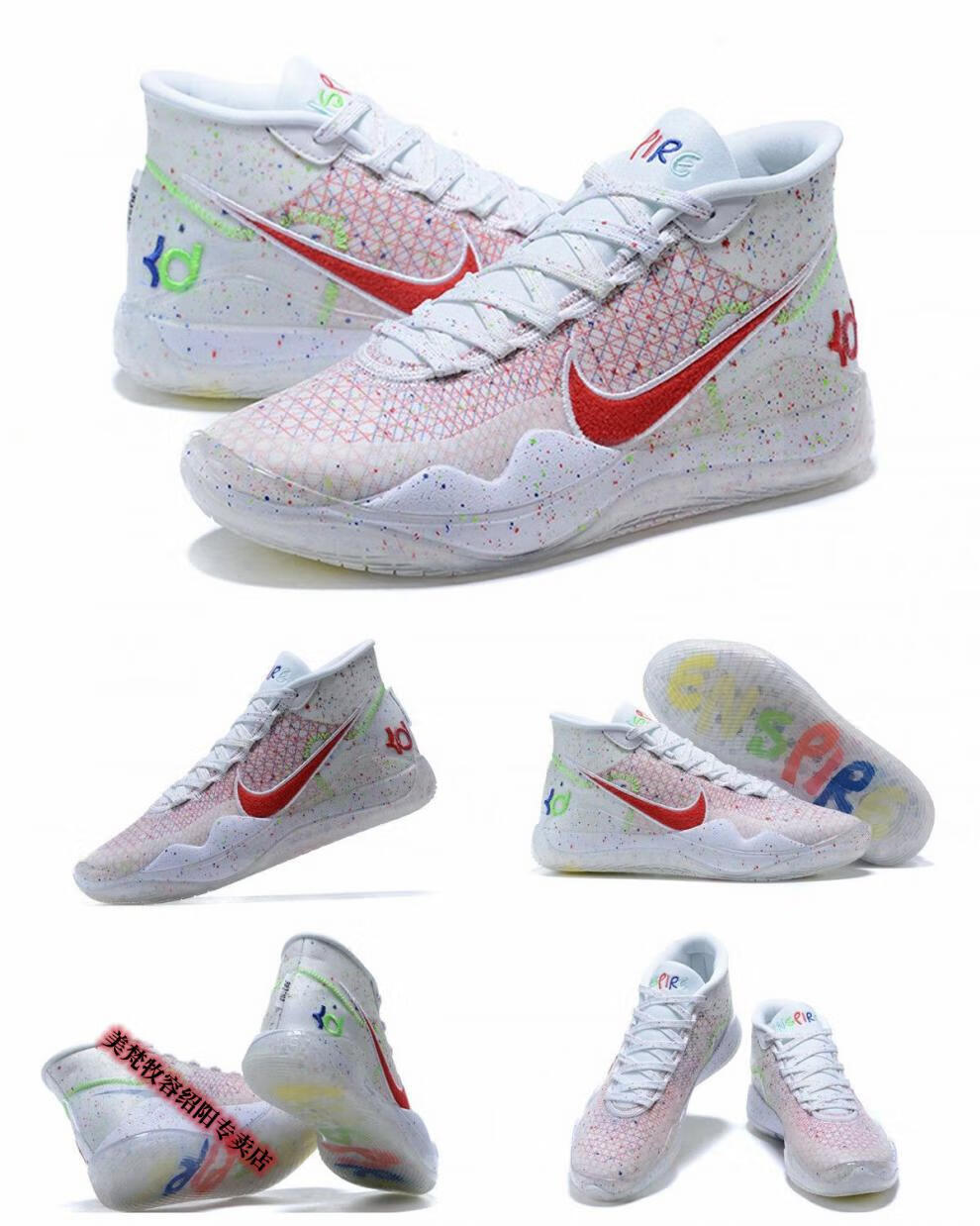 杜兰特12代 kd12黑白实战篮球鞋男学生黑水泥糖果癌 时尚配色 40