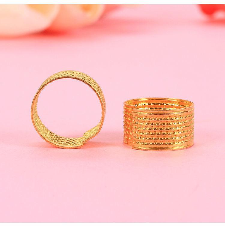 结婚婚庆新娘嫁妆用品金顶针婚庆用品新人吉祥物顶指环加厚金顶针5个