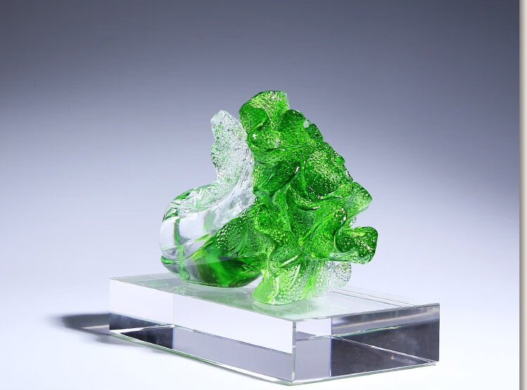 品质好物琉璃工艺品水晶大白菜百财摆件朋友开店开业礼物创意礼物百财