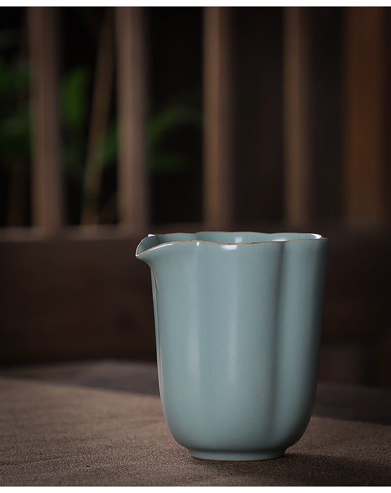 丽夏陶瓷汝窑丽夏汝窑公道杯天青色陶瓷冰裂釉家用分茶器青瓷茶海开片