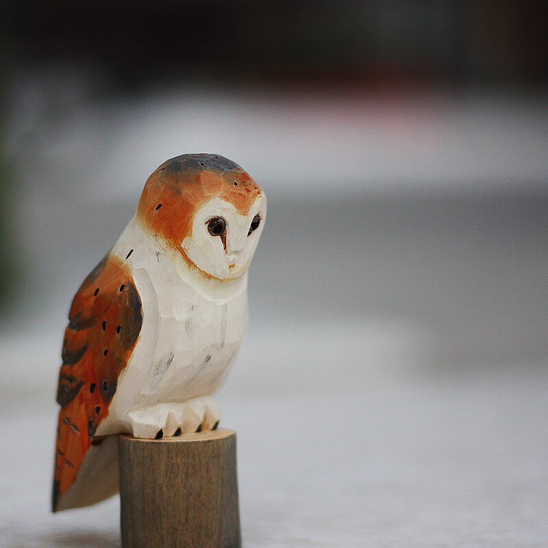 2022新款猫头鹰木雕鹿妖商店树桩猫头鹰木雕摆件手工木雕猫头鹰木雕