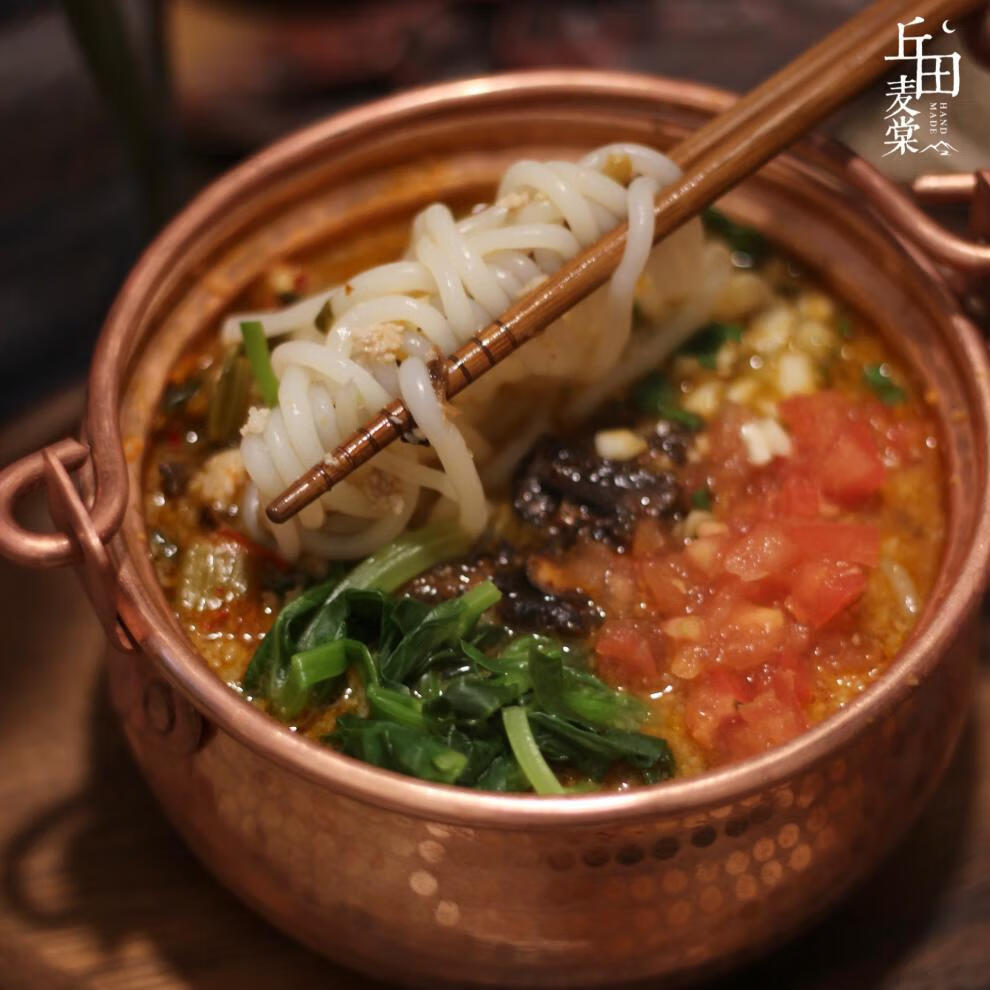 小锅米线铜锅 云南小锅米线迷你铜锅一人食汤锅煮锅商用韩式泡面锅电