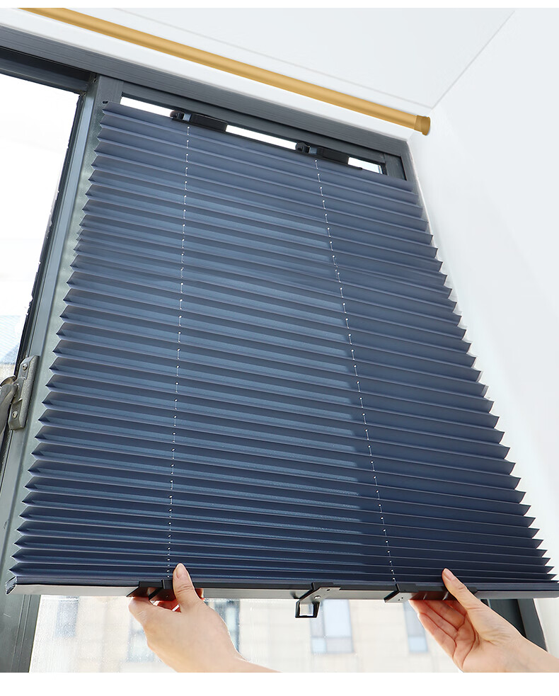 免打孔遮阳窗帘吸盘式阳台遮阳帘免打孔吸盘式遮挡隔热防晒帘伸缩厨房