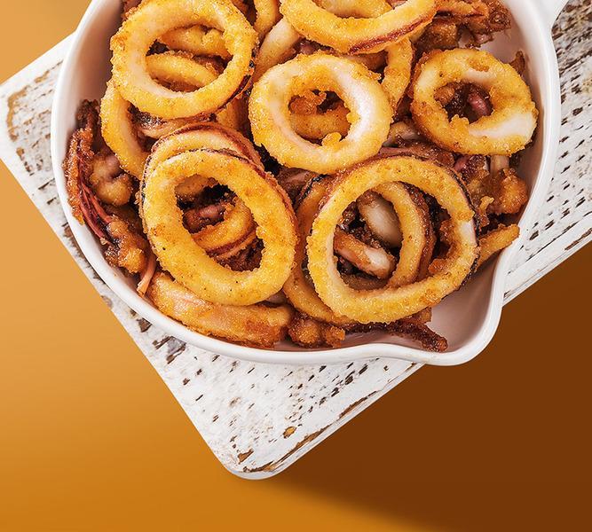 酥炸鱿鱼必胜客同款唐扬鱿鱼冷冻裹粉鱿鱼休闲油炸鱿鱼圈 4袋装(600g)