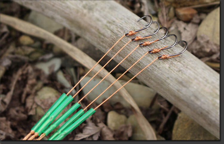 大力马防缠绕串钩套装钓组抛竿海竿串钩黄辣丁骨颡鱼鲤草鱼钩组合5付