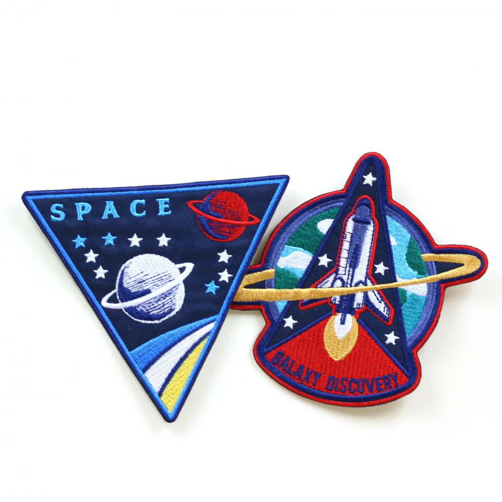 可爱星球刺绣贴服大面积刺绣补丁贴时尚太空星球个性大图案修补破洞布